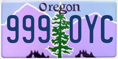 OR license plate 999OYC