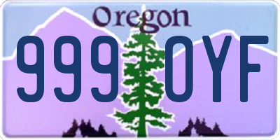 OR license plate 999OYF