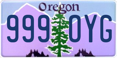 OR license plate 999OYG