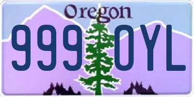 OR license plate 999OYL