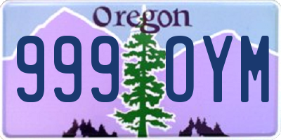 OR license plate 999OYM