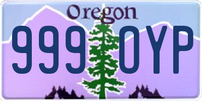 OR license plate 999OYP