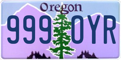 OR license plate 999OYR