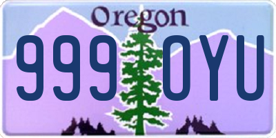 OR license plate 999OYU