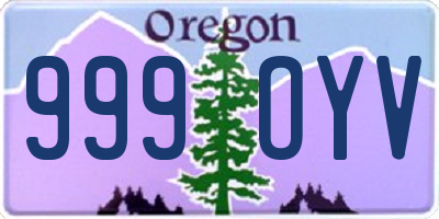 OR license plate 999OYV