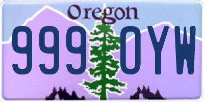 OR license plate 999OYW