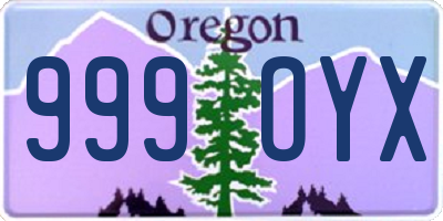 OR license plate 999OYX