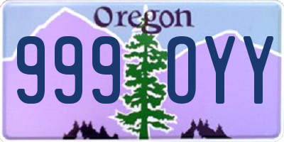 OR license plate 999OYY