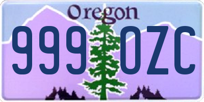 OR license plate 999OZC