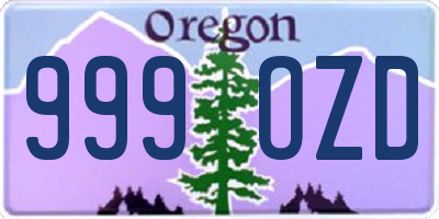 OR license plate 999OZD