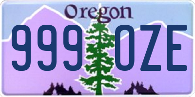 OR license plate 999OZE