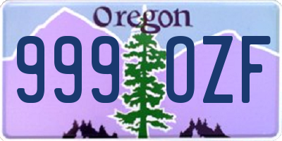 OR license plate 999OZF