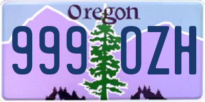 OR license plate 999OZH