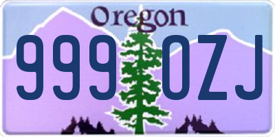 OR license plate 999OZJ