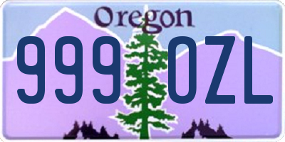 OR license plate 999OZL