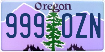 OR license plate 999OZN