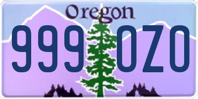 OR license plate 999OZO