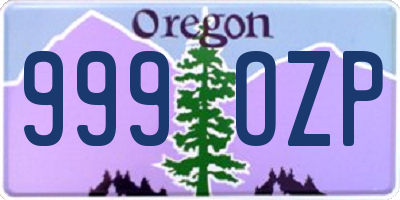 OR license plate 999OZP