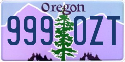OR license plate 999OZT