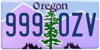 OR license plate 999OZV