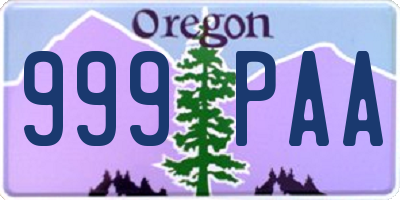 OR license plate 999PAA