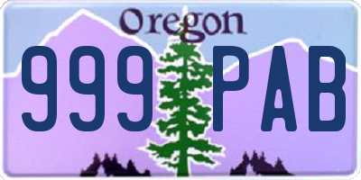 OR license plate 999PAB