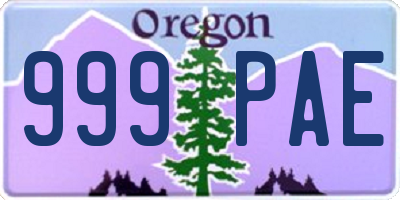 OR license plate 999PAE
