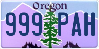 OR license plate 999PAH
