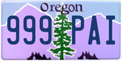 OR license plate 999PAI