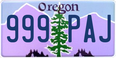 OR license plate 999PAJ
