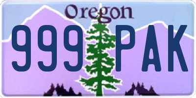 OR license plate 999PAK