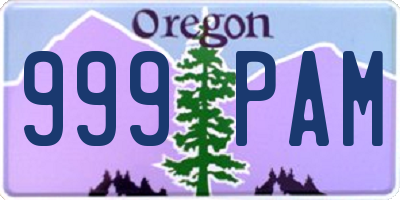 OR license plate 999PAM