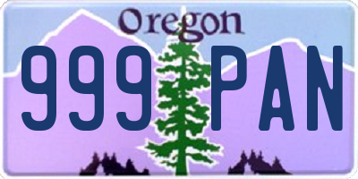 OR license plate 999PAN