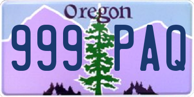 OR license plate 999PAQ