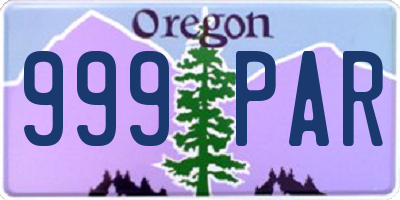OR license plate 999PAR
