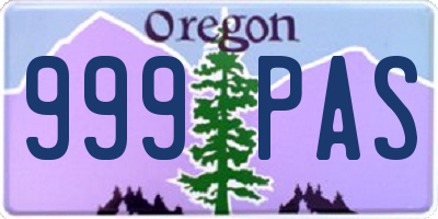 OR license plate 999PAS
