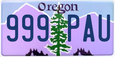 OR license plate 999PAU