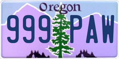 OR license plate 999PAW