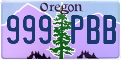 OR license plate 999PBB