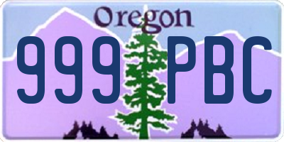 OR license plate 999PBC
