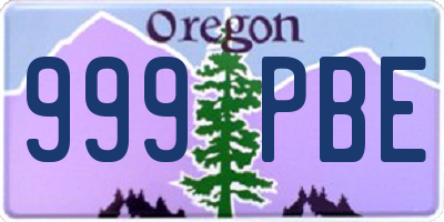 OR license plate 999PBE