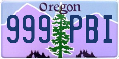OR license plate 999PBI