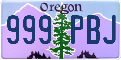 OR license plate 999PBJ