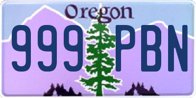 OR license plate 999PBN