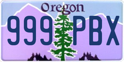 OR license plate 999PBX