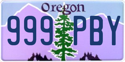 OR license plate 999PBY