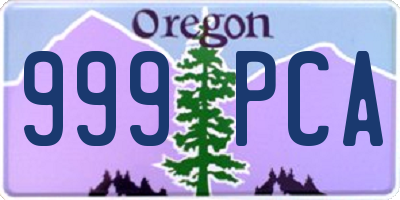 OR license plate 999PCA