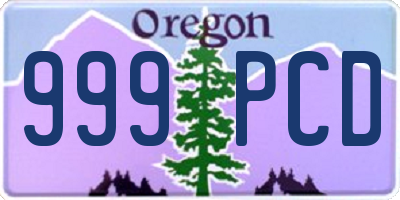 OR license plate 999PCD