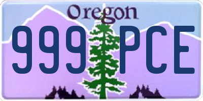 OR license plate 999PCE