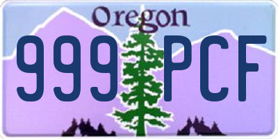 OR license plate 999PCF